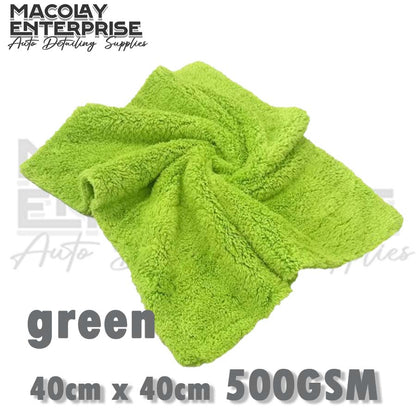 500gsm 16x16-in Soft Edgeless Microfiber Car Buffing Towel