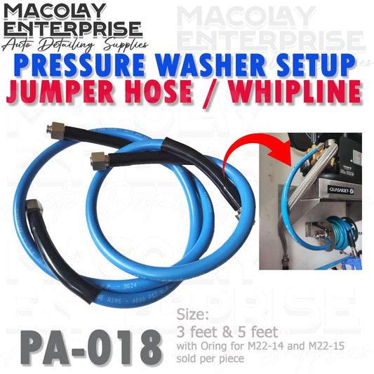 PA-018 Whipline Hose or Jumper Hose for Pressure washer Setup with Stainless Fittings