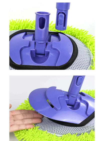 IN-56 Long Handle Telescopic Microfiber Wash Mitt Brush