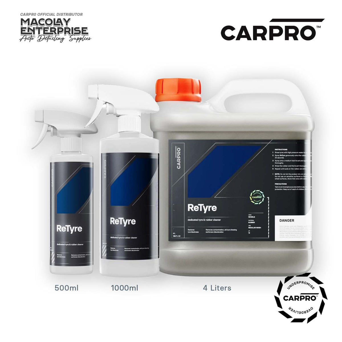 CarPro Retyre Tire and Rubber Cleaner 500ml or 1 Gallon