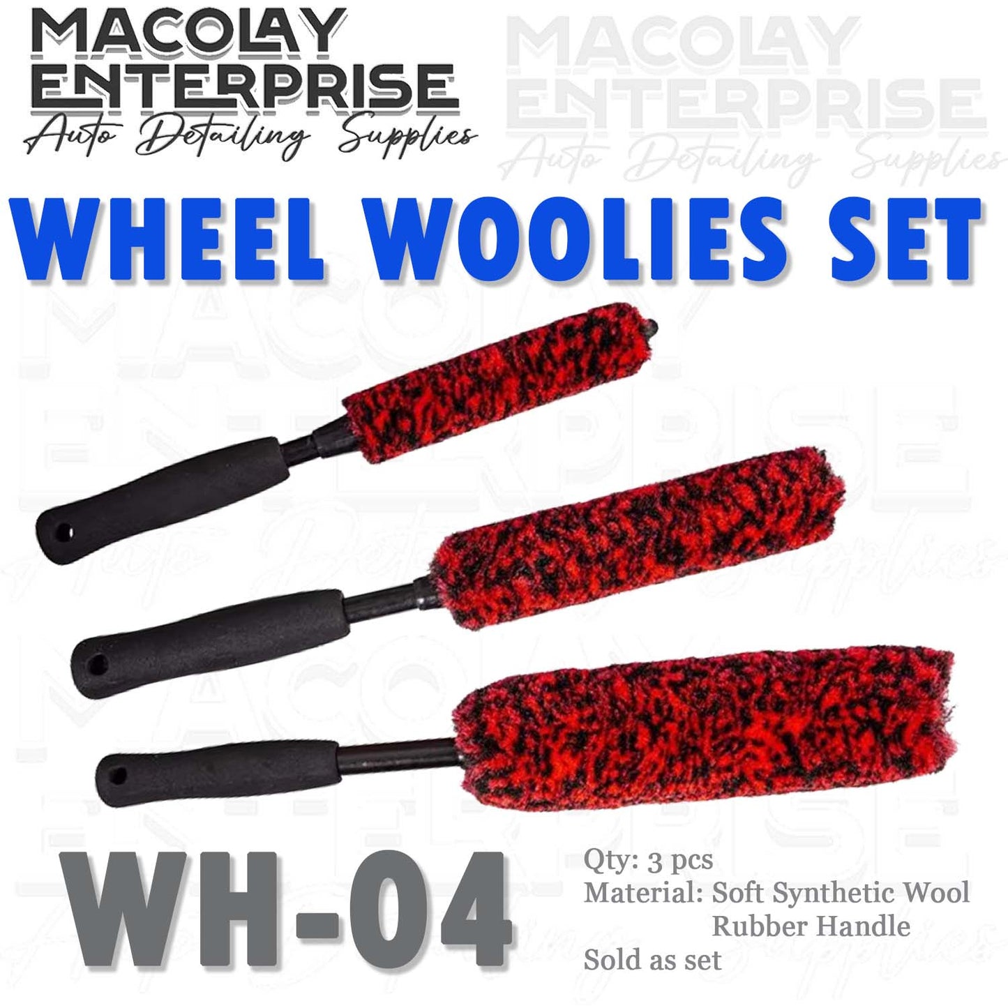 WH-04 3pcs Wheel Woolies Brush Set