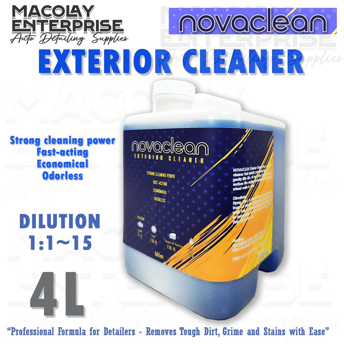 Novaclean Interior Cleaner or Exterior Cleaner 500ml or 4L
