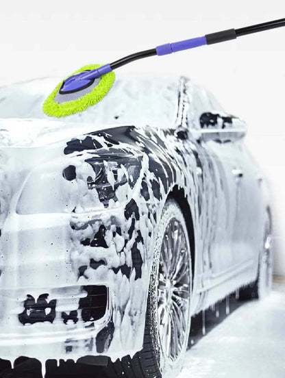 IN-56 Long Handle Telescopic Microfiber Wash Mitt Brush