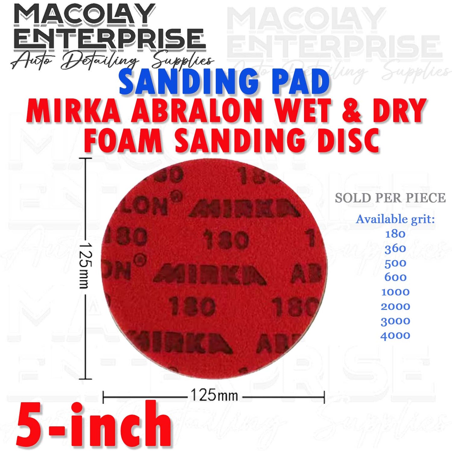 PO-024 Mirka Abralon Velcro Type Wet and Dry Foam Sanding Disc