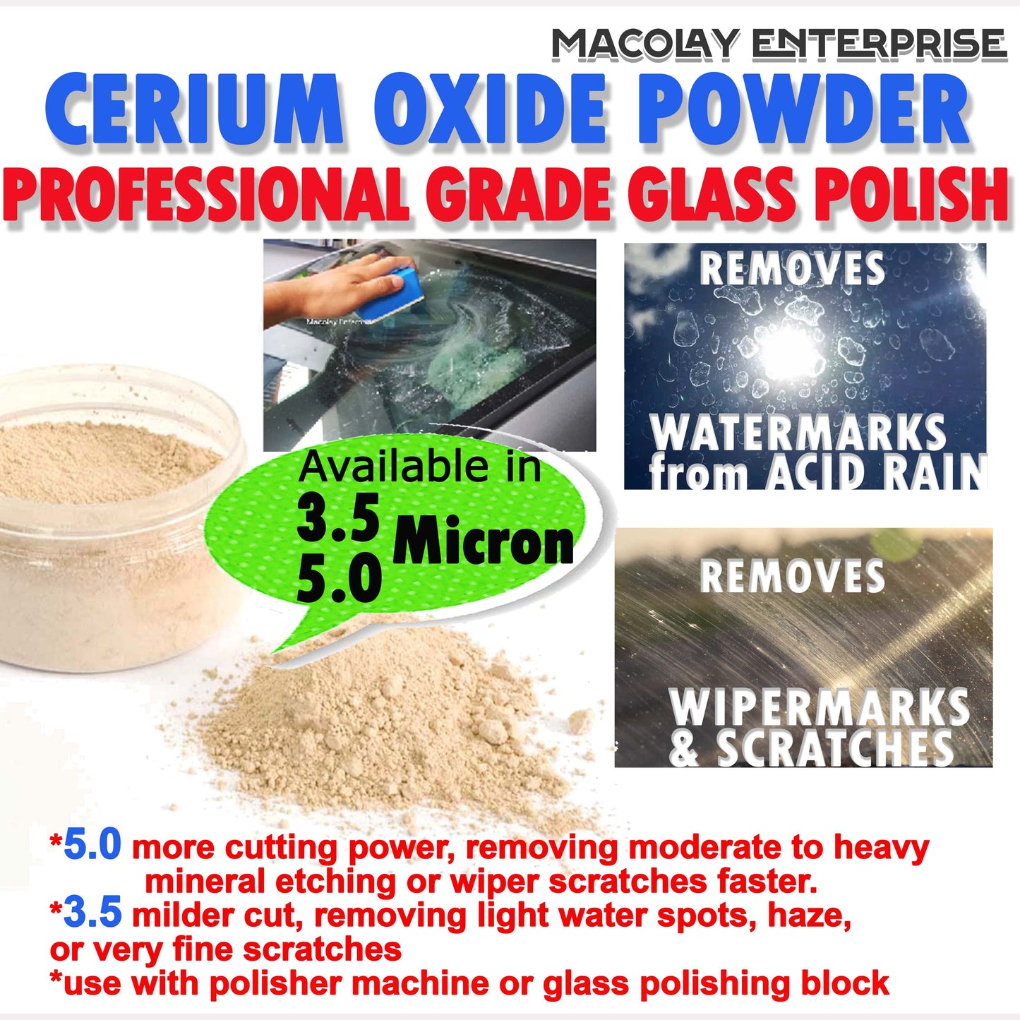 Cerium Oxide Powder 3.5 micron 100g