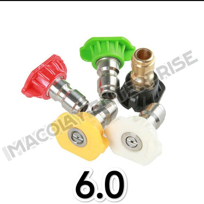 F13 Pressure Washer Spray 5 Pcs Nozzle Tips Set with Different Degrees 1/4 QC Fittings
