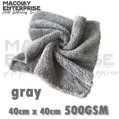 500gsm 16x16-in Soft Edgeless Microfiber Car Buffing Towel