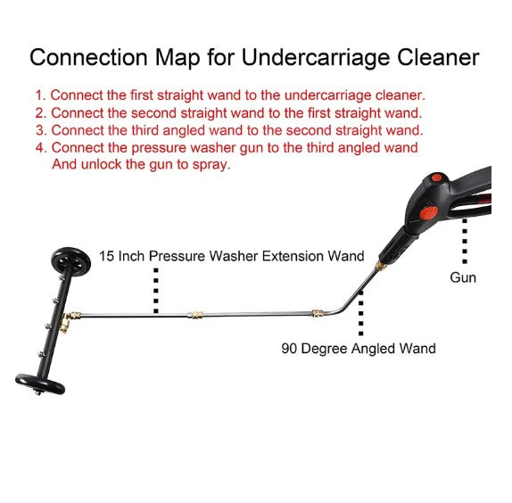 PA-002 High Pressure 2 in 1 Undercarriage Cleaner and Water Broom for Underwash