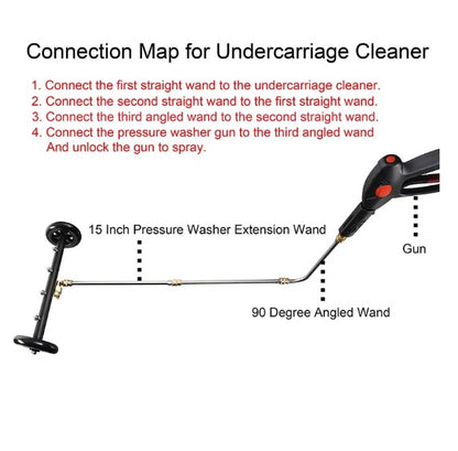 PA-002 High Pressure 2 in 1 Undercarriage Cleaner and Water Broom for Underwash