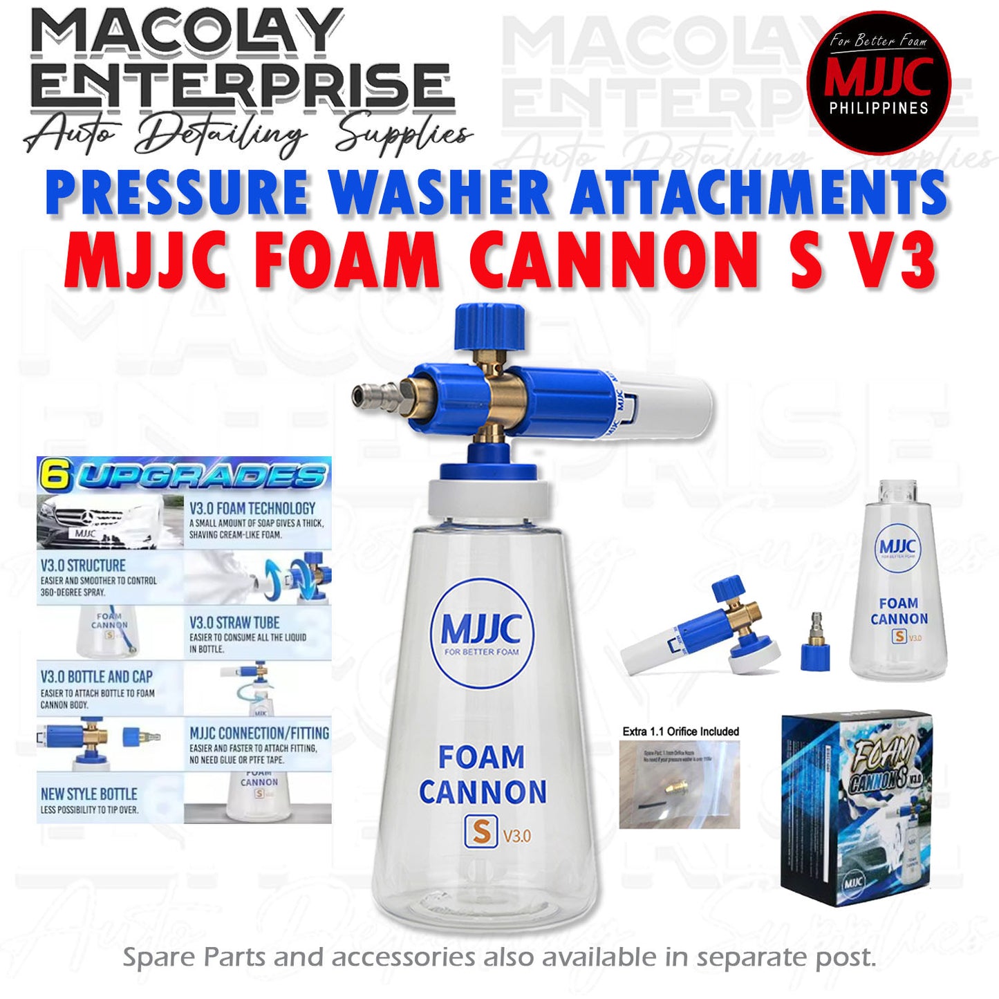PA-008 MJJC PRO V2, S V3.0 or  PRO V3 (new bottle)  Foam Cannon for Pressure Washer