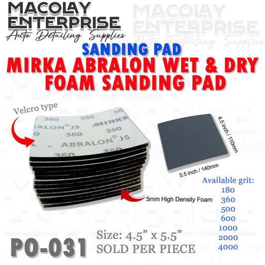 PO-031 Mirka Abralon J5 Velcro Type Wet and Dry Foam 4"x5" Sanding Pad