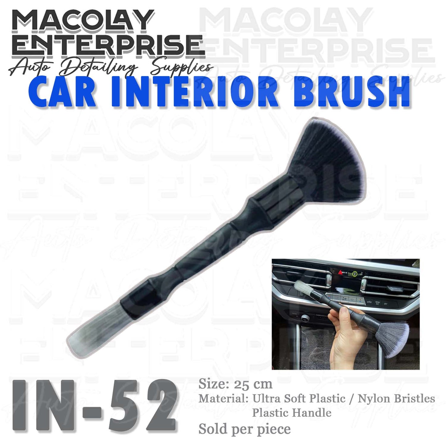 IN-52 Ultra Soft and Fine Tip 2 in 1 Car interior Detailing Brush