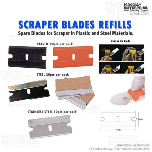WR-102 4-cm Plastic/Stainless Blade Scraper Refill